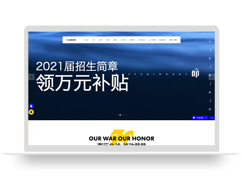 美術學院教育培訓機構網站建設 品牌網頁設計