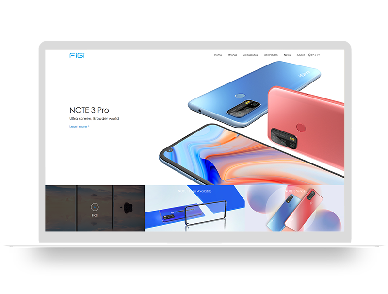 雙語言智能手機品牌官網定制 英語法語外貿網站建設